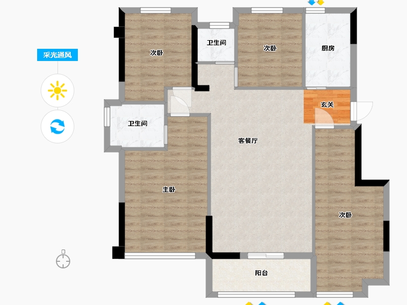 福建省-宁德市-远晟壹号院-101.65-户型库-采光通风