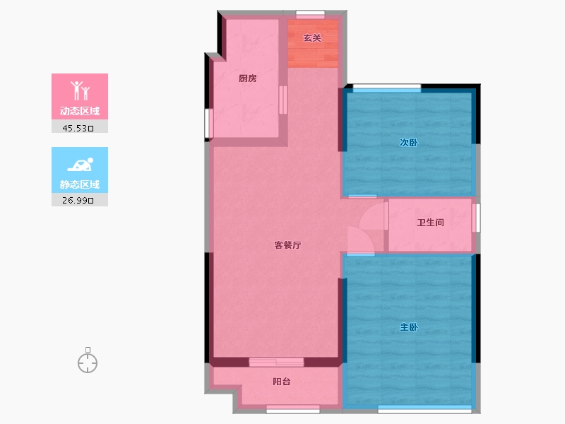 福建省-宁德市-远晟壹号院-64.61-户型库-动静分区