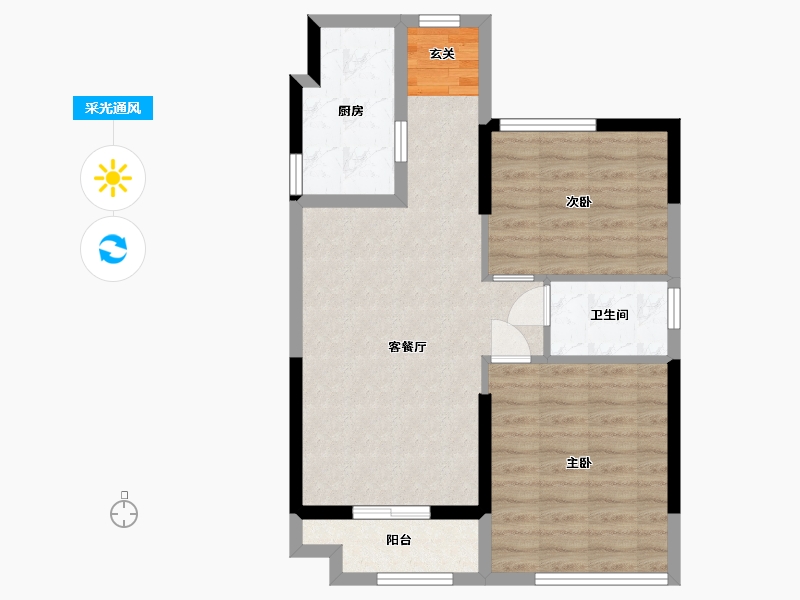 福建省-宁德市-远晟壹号院-64.61-户型库-采光通风