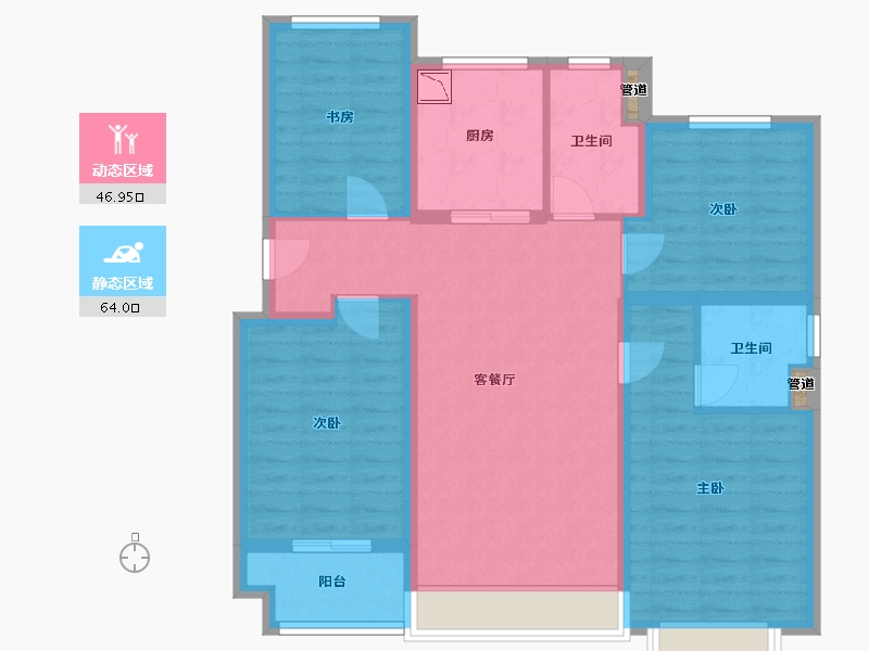 浙江省-台州市-台州万科城-99.19-户型库-动静分区