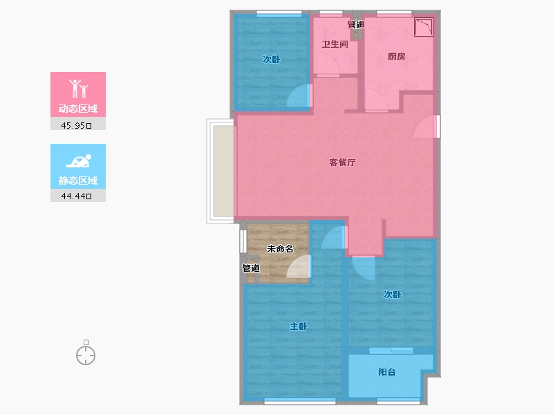 浙江省-台州市-台州万科城-84.80-户型库-动静分区