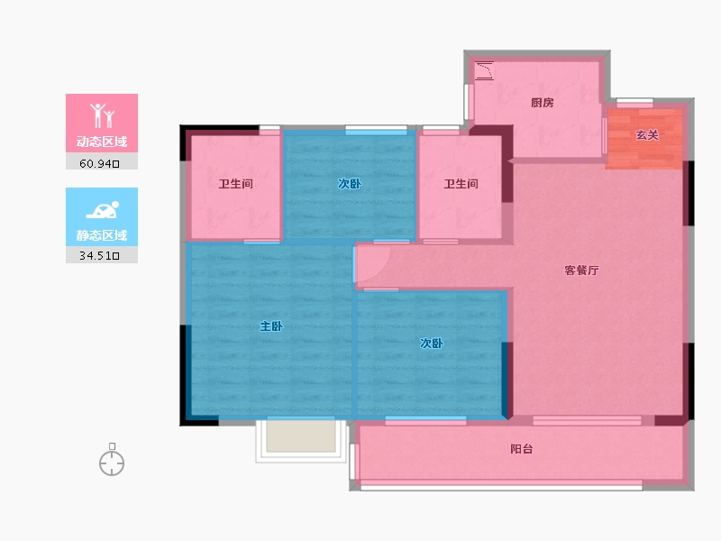 福建省-宁德市-宁德世通现代城-85.60-户型库-动静分区