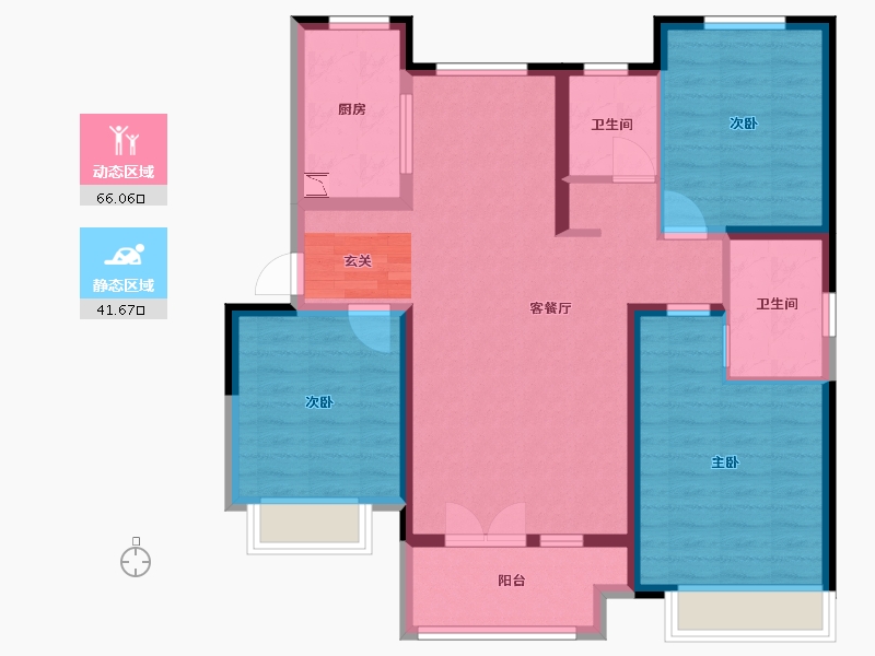 山东省-聊城市-东昌天悦-96.00-户型库-动静分区