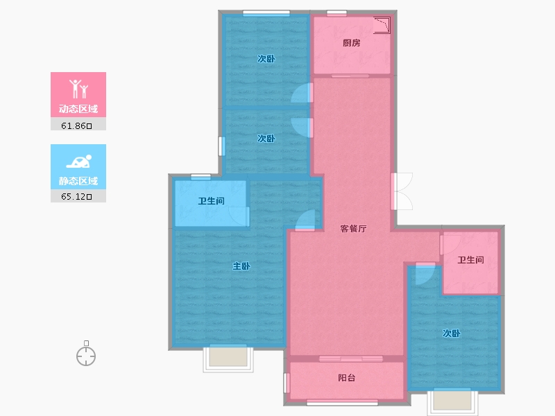 陕西省-西安市-奥园和悦府-113.98-户型库-动静分区