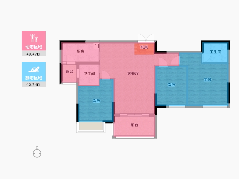 江西省-赣州市-东方君庭-80.00-户型库-动静分区