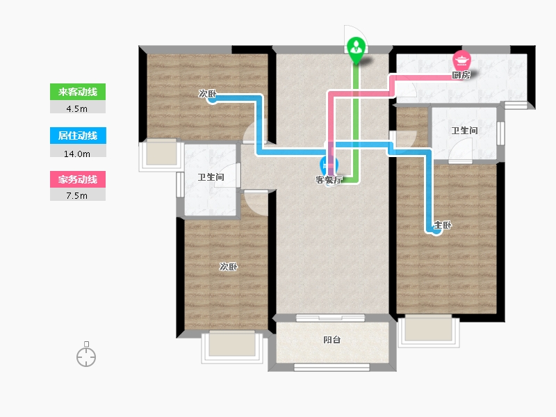 陕西省-西安市-西安麓湖半岛-93.06-户型库-动静线