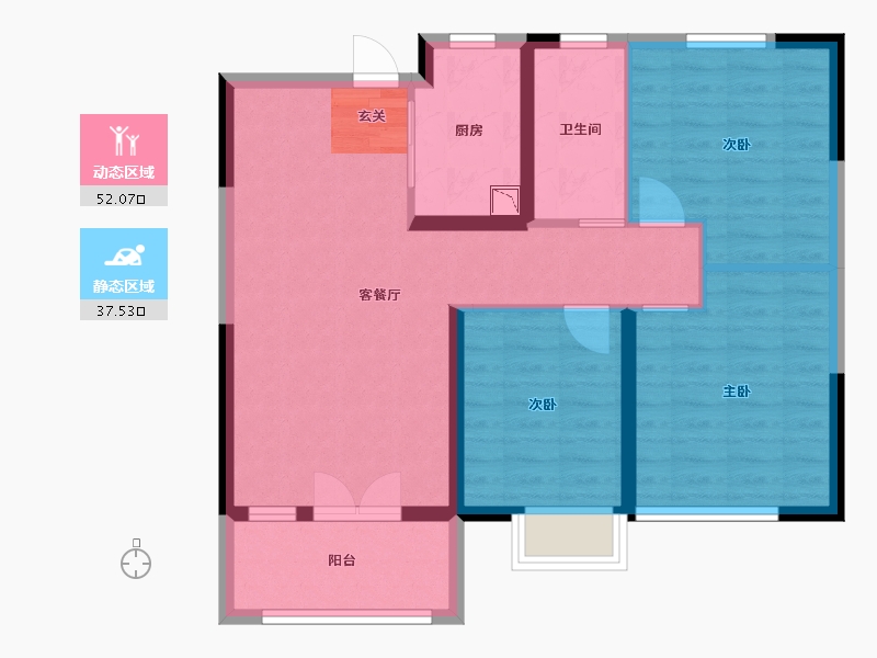 山东省-聊城市-东昌天悦-80.00-户型库-动静分区