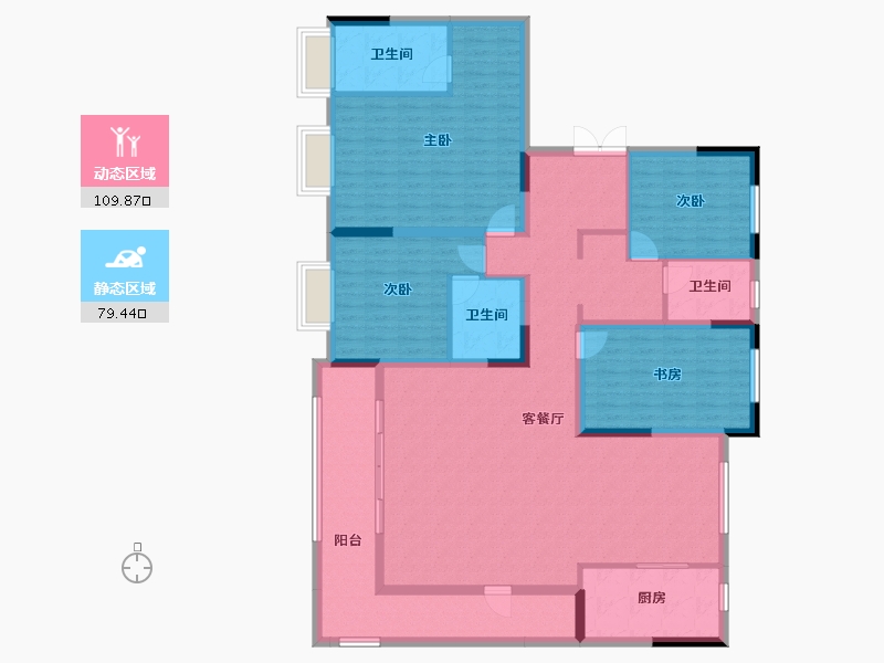 陕西省-西安市-星皓锦樾-171.66-户型库-动静分区