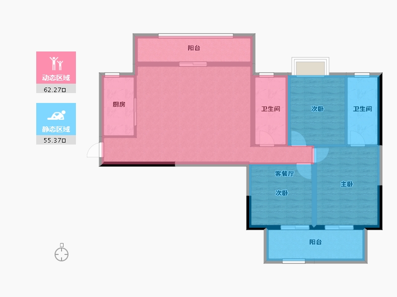 湖北省-武汉市-仙山新城-105.66-户型库-动静分区