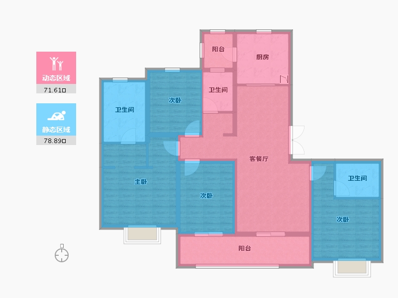 陕西省-西安市-奥园和悦府-134.40-户型库-动静分区