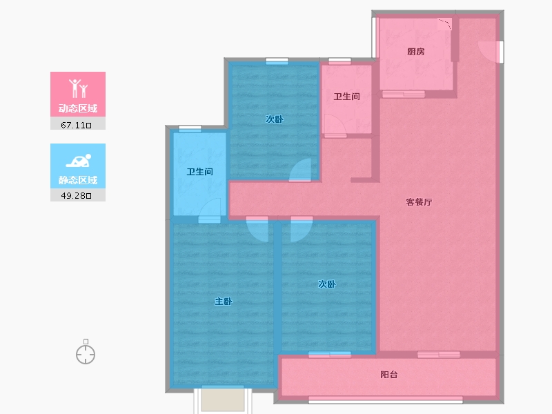 陕西省-西安市-奥园和悦府-103.82-户型库-动静分区