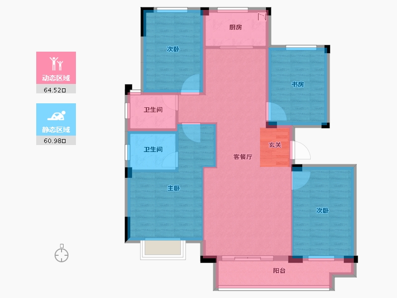 浙江省-绍兴市-朗臻望江府-112.92-户型库-动静分区