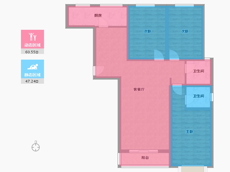 河北省-石家庄市-悦庭雅苑-95.73-户型库-动静分区