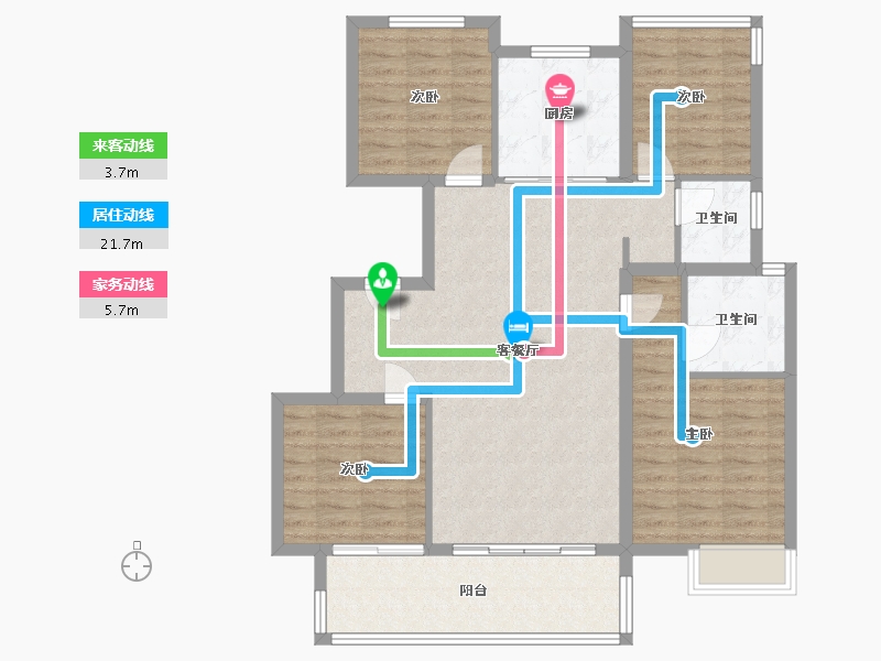 安徽省-合肥市-龙湖春江紫宸-103.74-户型库-动静线