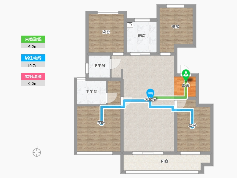 陕西省-西安市-西安孔雀城-94.39-户型库-动静线