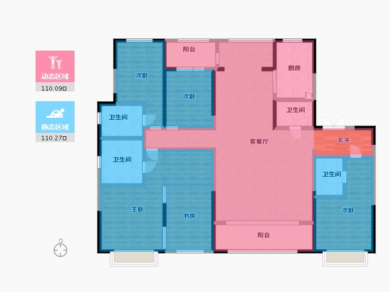 陕西省-西安市-沣华熙城-197.60-户型库-动静分区