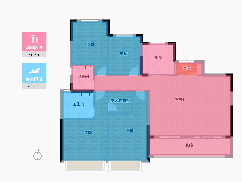 浙江省-绍兴市-中国铁建花语江南-126.40-户型库-动静分区