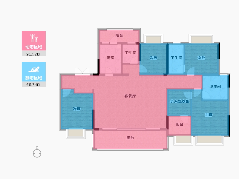 重庆-重庆市-九阙府-142.21-户型库-动静分区