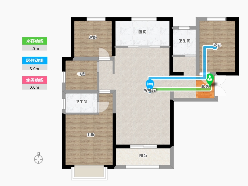 陕西省-西安市-德杰・德裕天下-95.43-户型库-动静线