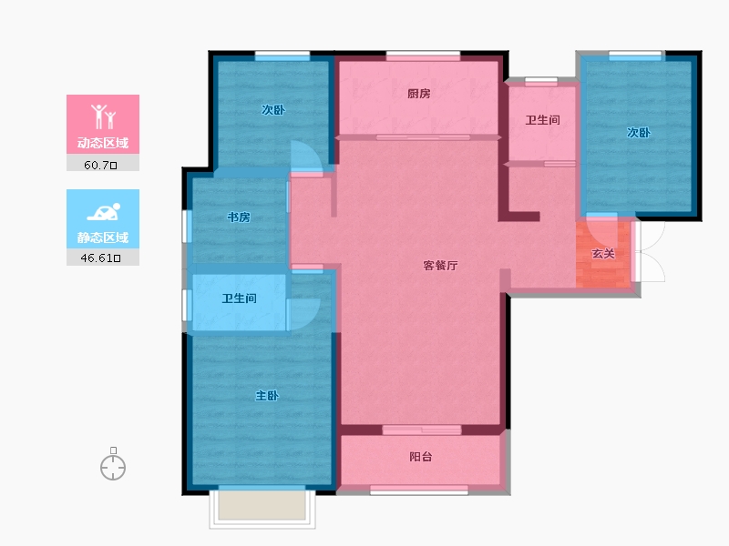 陕西省-西安市-德杰・德裕天下-95.43-户型库-动静分区