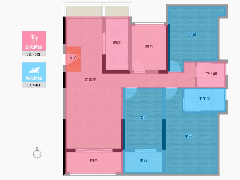 广东省-广州市-藏珑华府-103.64-户型库-动静分区