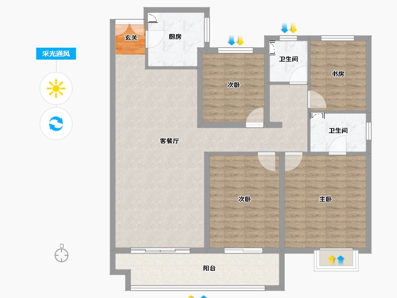 江苏省-连云港市-金鹰.秋枫苑-122.40-户型库-采光通风