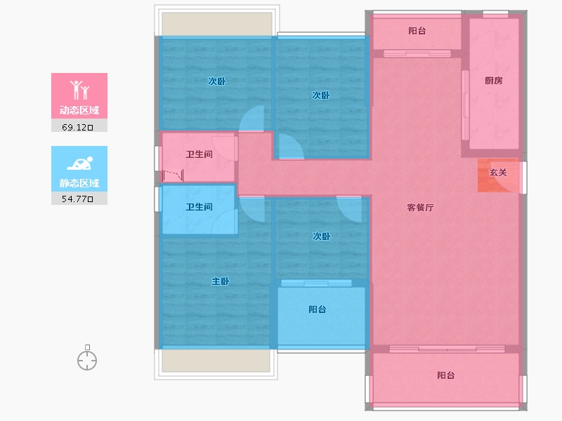 广东省-韶关市-曲江丽景嘉园-112.50-户型库-动静分区