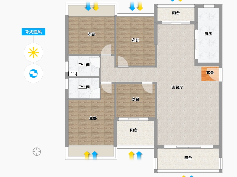 广东省-韶关市-曲江丽景嘉园-112.50-户型库-采光通风