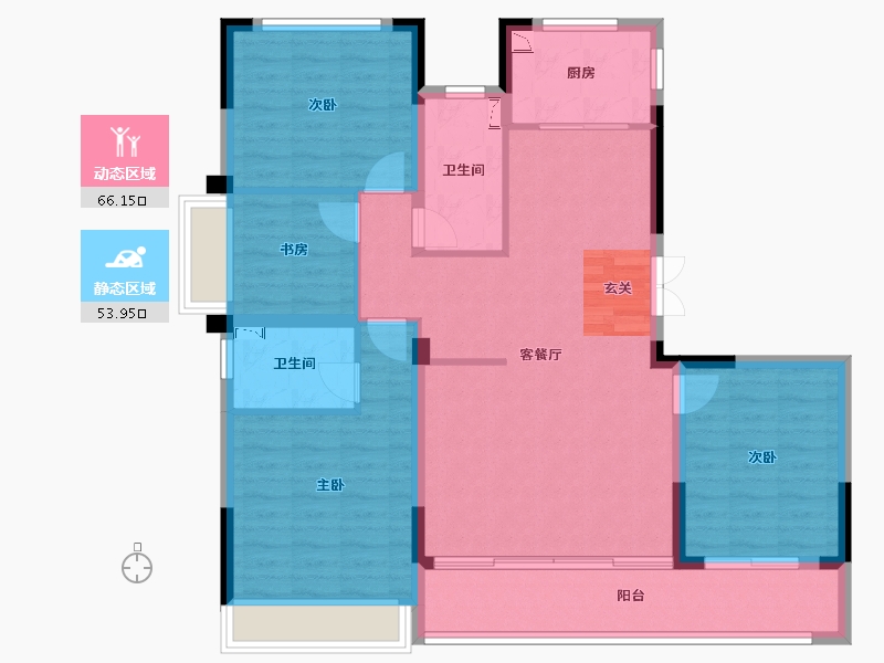 浙江省-绍兴市-宝业大坂绿园-108.26-户型库-动静分区