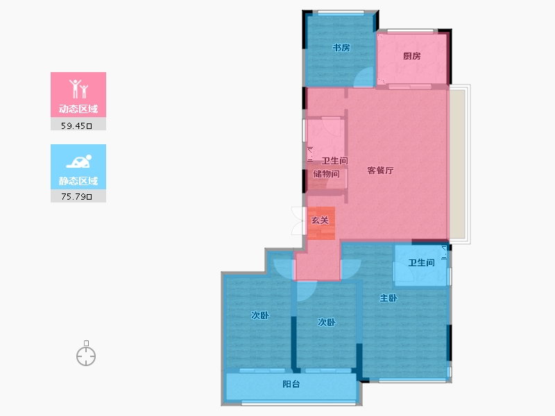 浙江省-绍兴市-中国铁建花语江南-121.91-户型库-动静分区