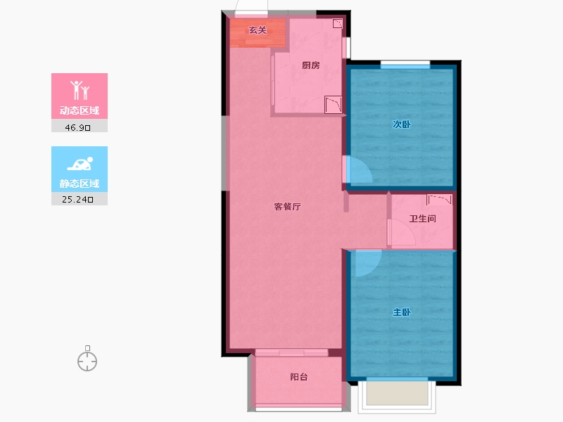 山西省-太原市-旭辉江山-63.99-户型库-动静分区