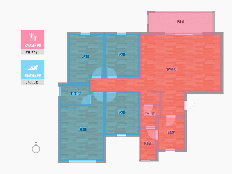 四川省-成都市-保利堂悦府-111.97-户型库-动静分区