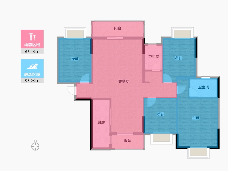 湖南省-郴州市-三江花苑-110.54-户型库-动静分区