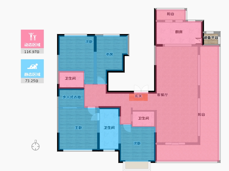 陕西省-西安市-沣华熙城-172.80-户型库-动静分区