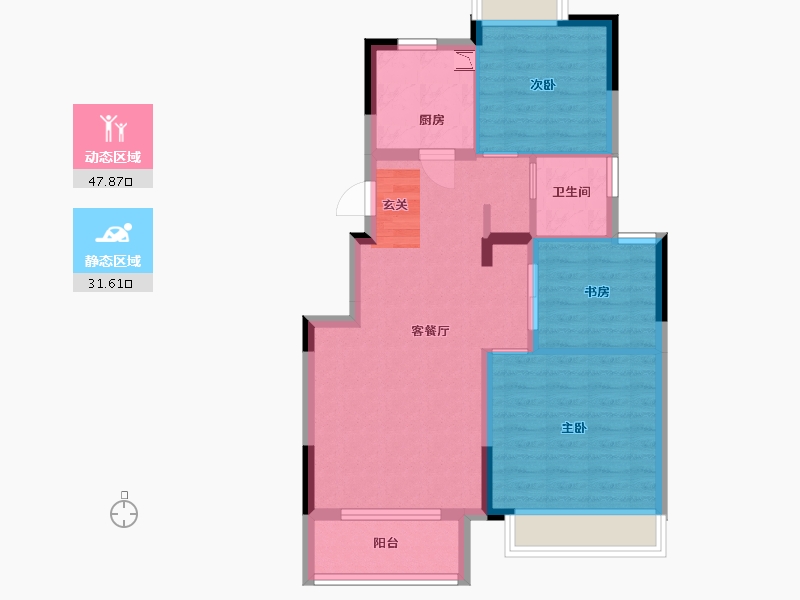 江苏省-苏州市-和岸花园-71.20-户型库-动静分区