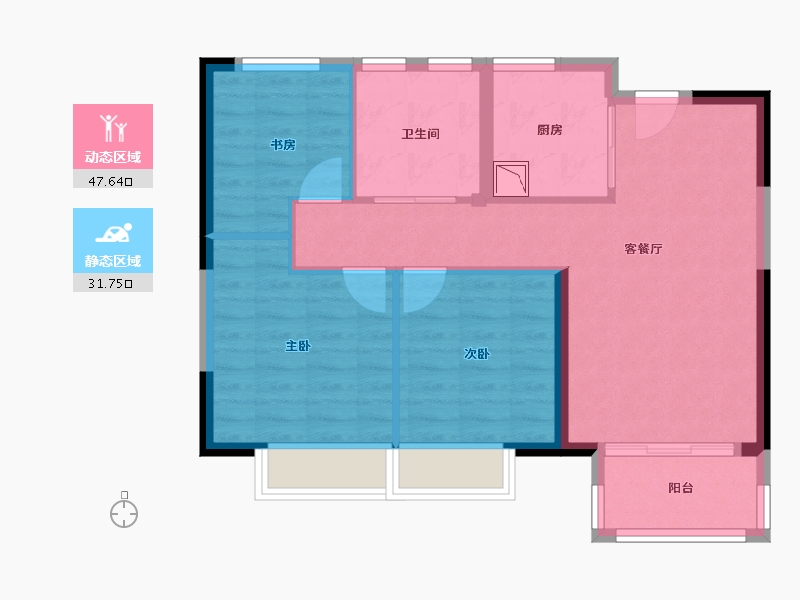 江苏省-无锡市-宜兴绿地四季印象-71.20-户型库-动静分区