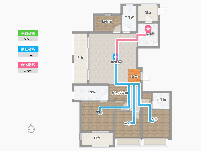 浙江省-绍兴市-天际府-134.24-户型库-动静线