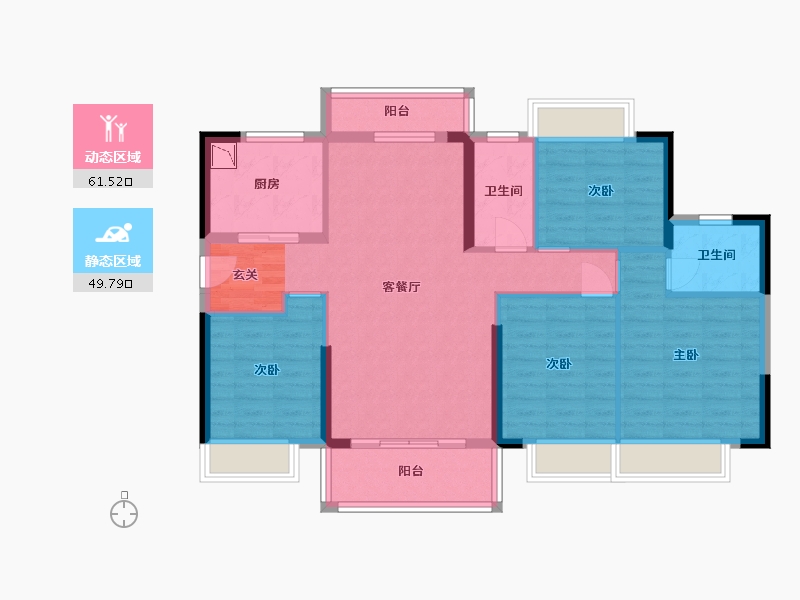 广东省-东莞市-方直星澜-99.71-户型库-动静分区