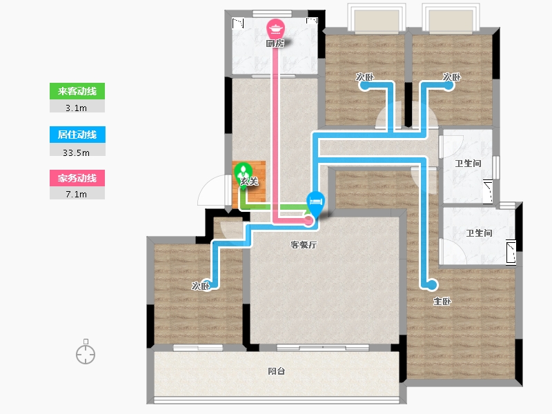 浙江省-绍兴市-滨湖湾-122.88-户型库-动静线