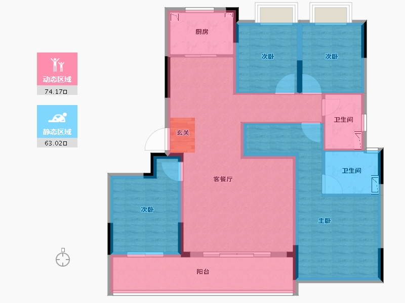 浙江省-绍兴市-滨湖湾-122.88-户型库-动静分区