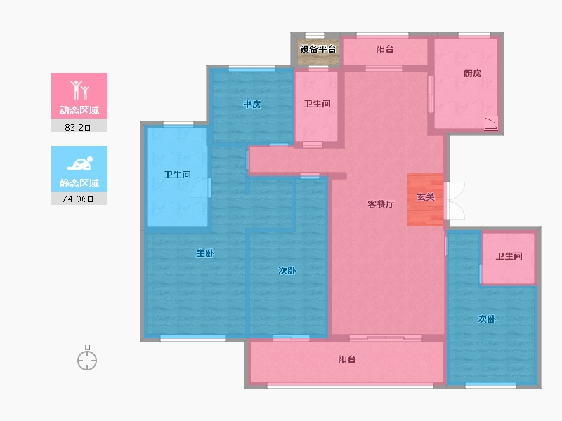 江苏省-苏州市-青剑湖颐和公馆-143.20-户型库-动静分区