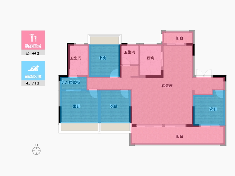 江苏省-无锡市-银城长江赋-114.40-户型库-动静分区