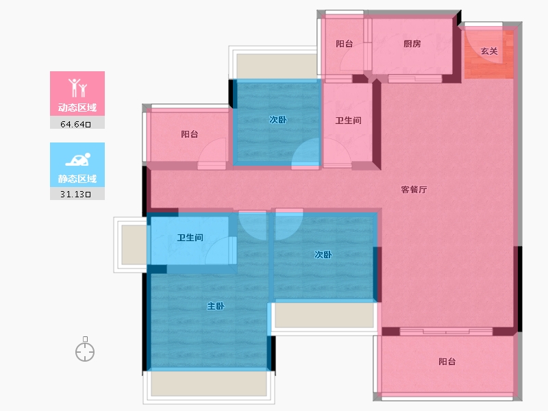 广东省-河源市-河源铭成华府-84.10-户型库-动静分区