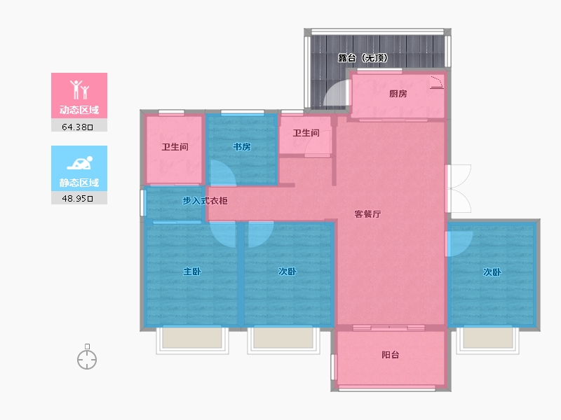 浙江省-金华市-君华水岸-110.01-户型库-动静分区