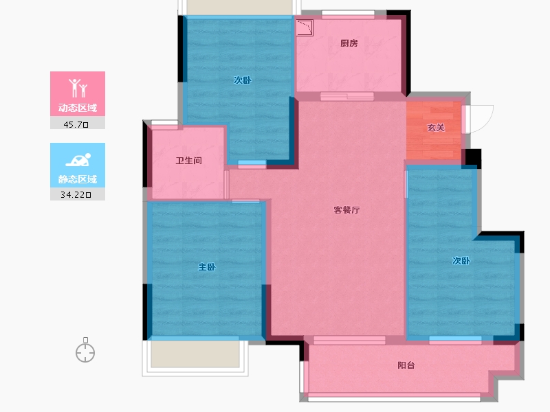 江苏省-苏州市-和岸花园-71.20-户型库-动静分区