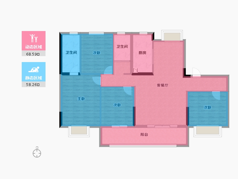 河南省-信阳市-固始碧桂园-114.40-户型库-动静分区