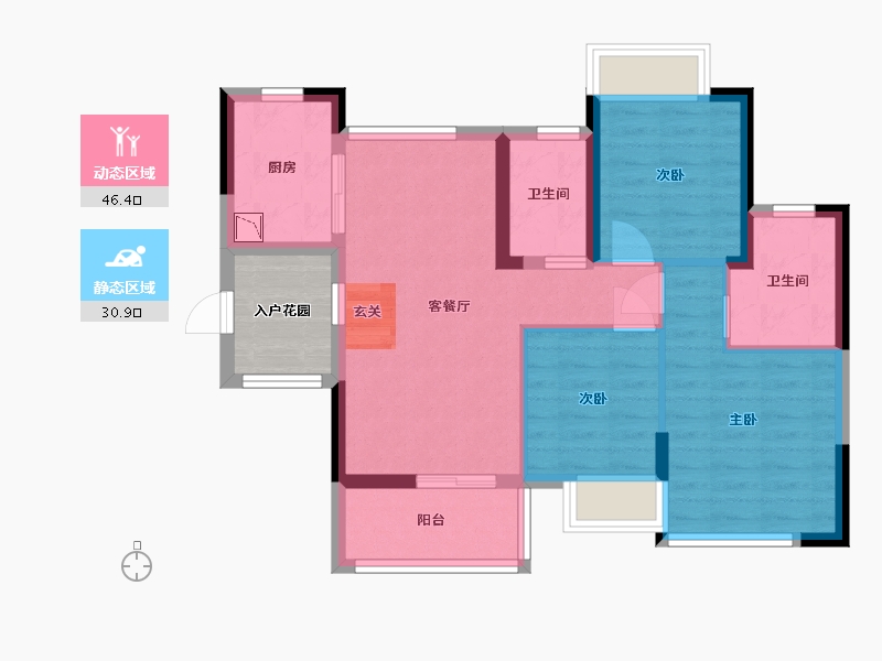 广东省-东莞市-方直星澜-72.61-户型库-动静分区