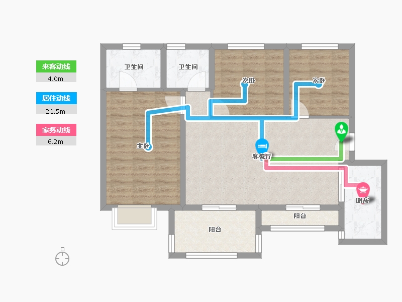 四川省-眉山市-东坡区碧桂园天誉-84.06-户型库-动静线