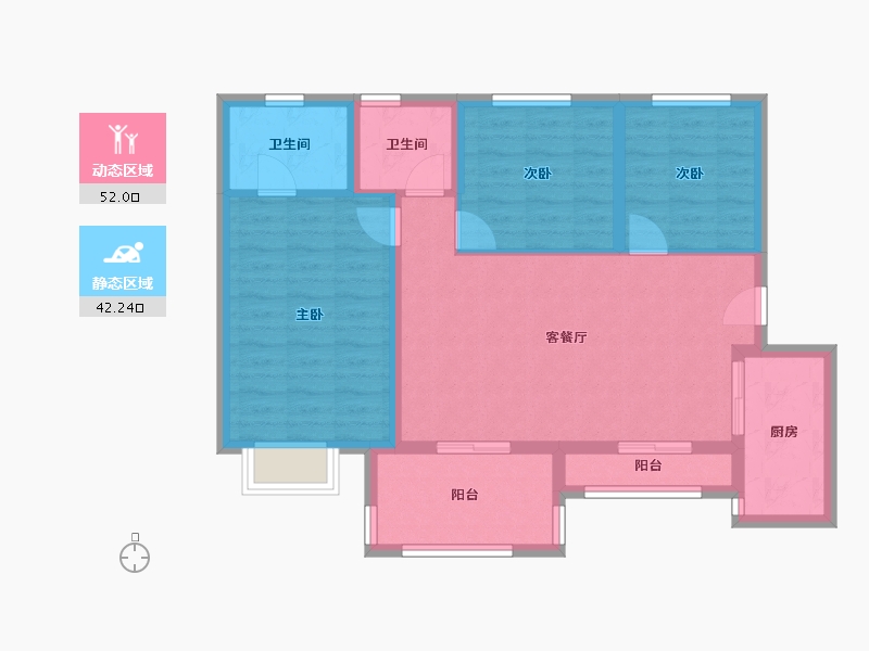 四川省-眉山市-东坡区碧桂园天誉-84.06-户型库-动静分区