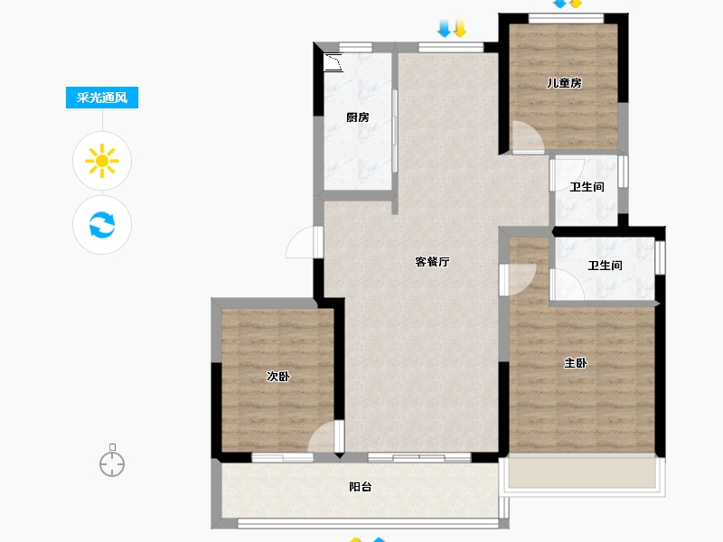 山东省-济南市-济南金地华著-91.02-户型库-采光通风